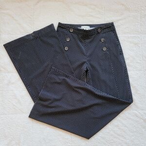Anthro Elevenses Kingsland High Rise Wide Leg Diamond Dot Sailor Pants